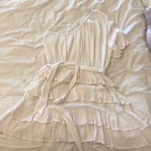 One shoulder ruffle dress